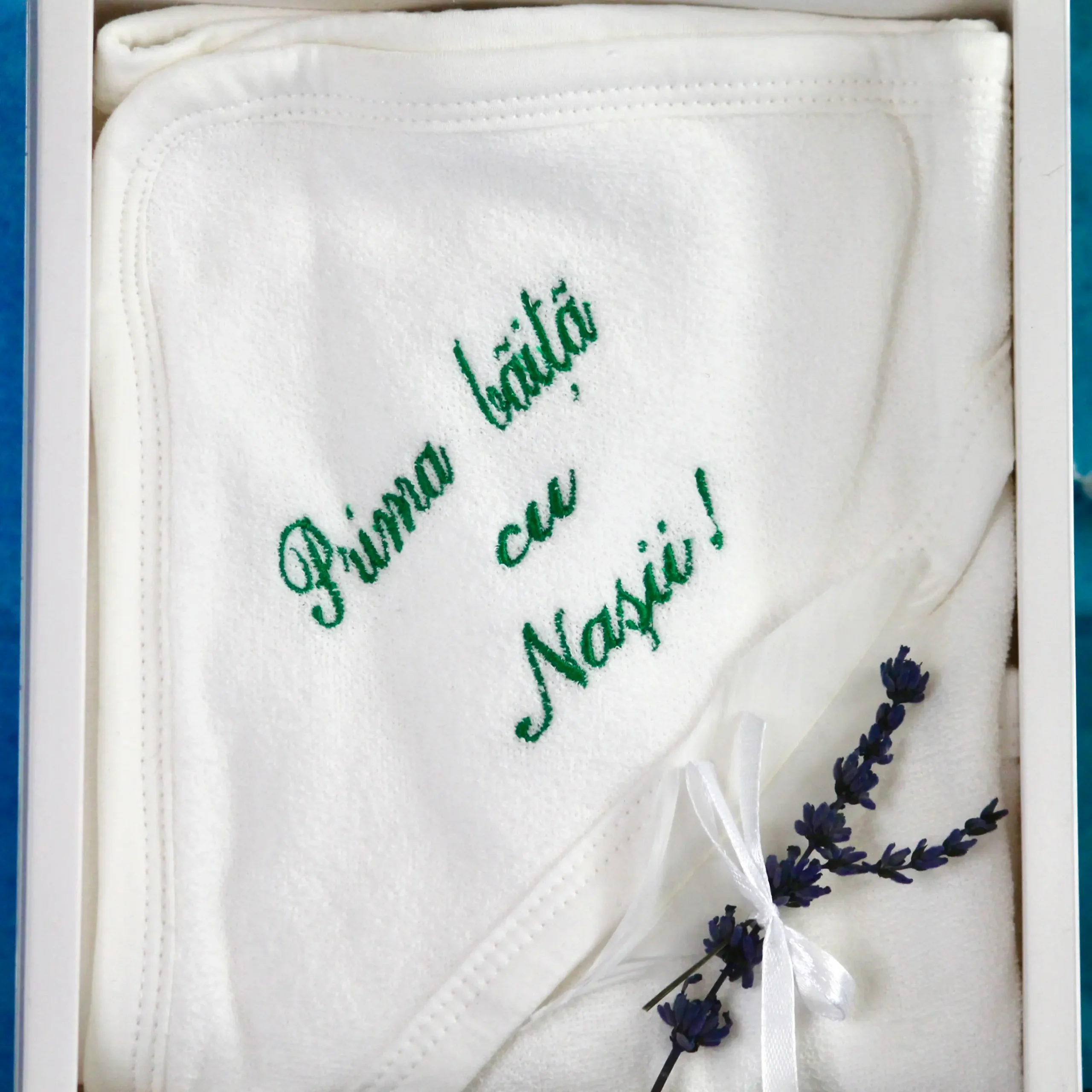 set baita dupa botez prosop verde bebe